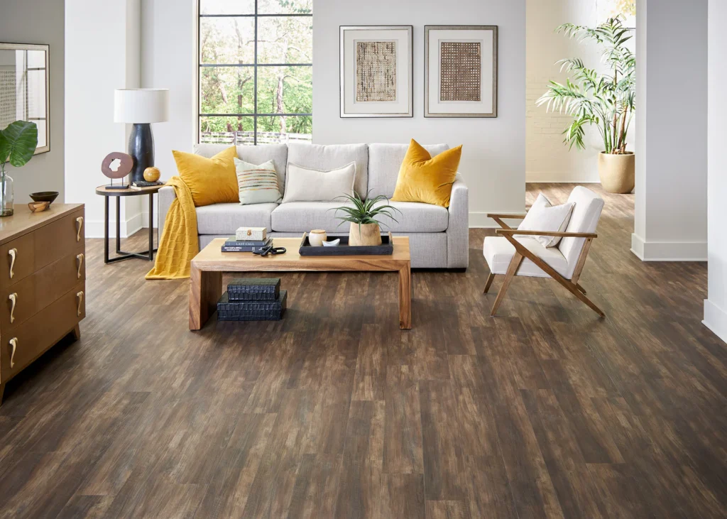 Luxury Vinyl Plank flooring in the living room