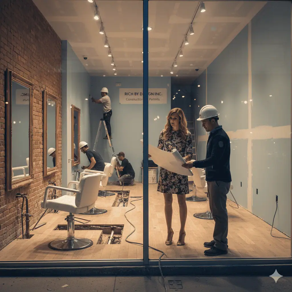 Toronto hair salon construction image.